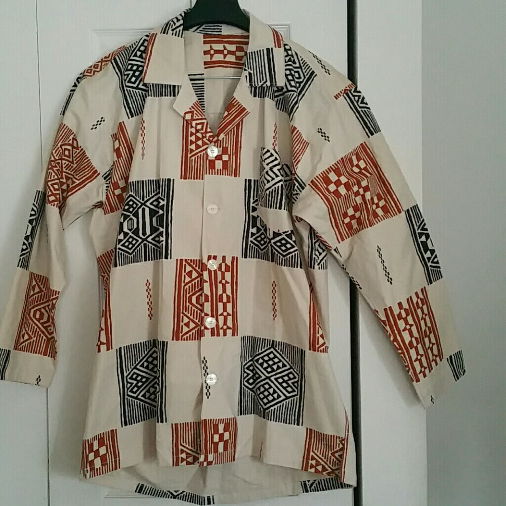 MEN'S AFRICAN PRINT LONG SLEEVE SHIRT